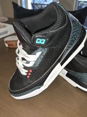 Jordan Black and White Sneakers with Red Accents